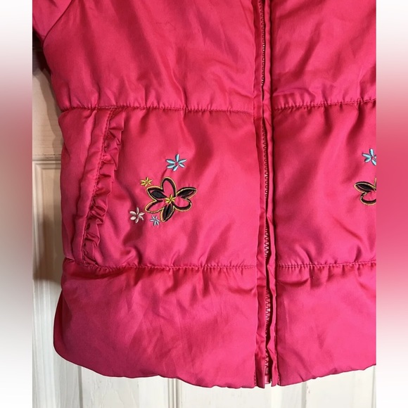 Girls London Fog Pink Fun Fleece Lined Puffer Jacket Size 4 4T Child Small Hood - Picture 3 of 7